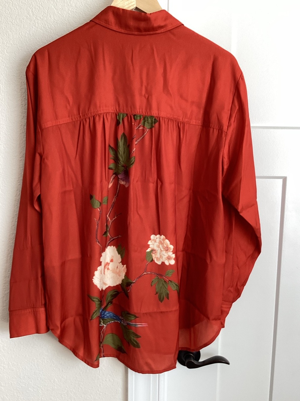 🐦⬛Anthropologie Brielle Button Down Long Sleeve Blouse Relaxed Collared Medium - Picture 9 of 16